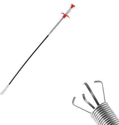 MORETATA Flexible Grabber Claw Pick Up Reacher Tool with 4 Claws, Plumbing Grabber, Bendable Hose Pickup Reaching Assist Tool for Litter Pick, Home Sink, Drains, Toilet(Size:0.6m)