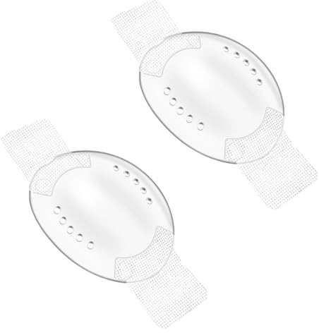 WUY Kits en Cuidado y accesorios para lentes de contacto,Máscaras oculares de plástico ajustables (paquete de 2), aptas para adultos y niños, para ojo izquierdo y derecho (5 x 7 cm, transparentes)