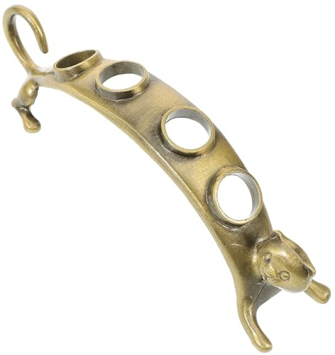 Lurrose Cat Shaped Wine Stopper Storage Rack Small Desktop Wine Pourer Holder Made of Zinc Alloy with Golden Finish Practical for Use and Display Suitable for Dining Tables and Parties