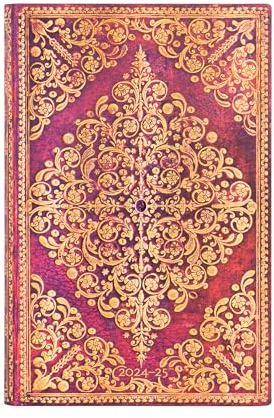 Paperblanks 13-Monatskalender Flexi 2025, Viola, Maxi, Tagesüberblick, Elastikband-Verschluss