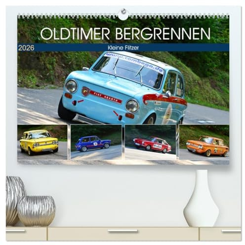 OLDTIMER BERGRENNEN - Kleine Flitzer (hochwertiger Premium Wandkalender 2026 DIN A2 quer), Kunstdruck in Hochglanz: Wendige kleine Kraftprotze mit vorne dabei (CALVENDO Mobilitaet)