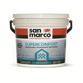 San Marco SUPERCONFORT Pittura per interni anticondensa termoisolante traspirante antimuffa, colore: Bianco, size: 10 lt