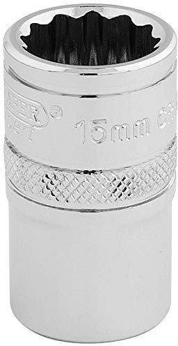 Draper 33136 1/2 Square Drive 12 Point Socket, 15mm Size , Blue