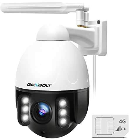 [Human Detection] WiFi Security Camera Outdoor, GENBOLT AI Wireless Home Surveillance IP Camera 1080P, 110° Super Wide View, Siren Alarm, 4X Digital Zoom, 2-Way Audio, Zone Motion Detection (Enhanced)