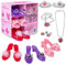 Dress Up America Accessoire Princesse Dress Up - Couronne , 3 Paires De Chaussures, Des Boucles D'oreilles Et Un Collier - Habillées Pour Filles