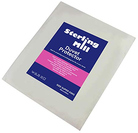 STERLING MILL Copripiumino impermeabile anallergico con cerniera per letto singolo, matrimoniale, king e superking (super king, bianco)
