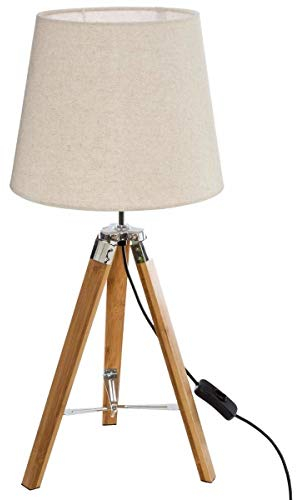 Atmosphera - Lampe trépied Runo - bambou et ivoire H58 cm