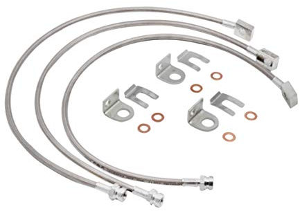 89715 Verlängerte Edelstahl-Bremsleitungen vorne und hinten, Ersatz für Jeep Wrangler TJ YJ 84-01 Cherokee XJ 1987–2006