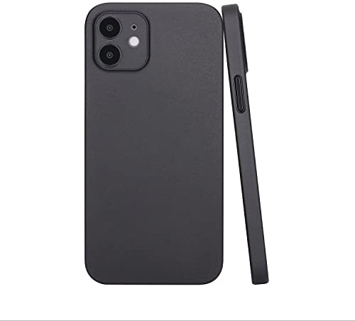 CELLBEE Kompatibel mit iPhone 12 Hülle Case - Premium Slim Schutzhülle für iPhone, Extrem Dünn, Anti Kratzer, Schutz ohne Kompromisse, Deep Black - Schwarz