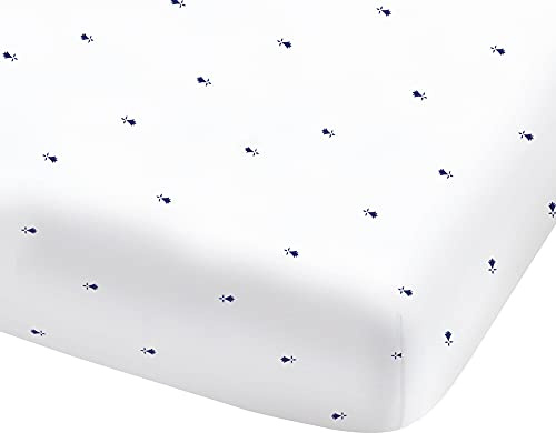 MATT & ROSE Drap Housse 90x190/200 cm Breizh | Imprimé en 100% Coton | Blanc | Oeko-TEX