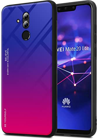Cadorabo Hülle kompatibel mit Huawei Mate 20 LITE Schutzhülle TPU Silikon Case Glas Slim Kratzfest Weiche Gummi mit Rundumschutz Case Hülle für Huawei Mate 20 LITE in Schwarz
