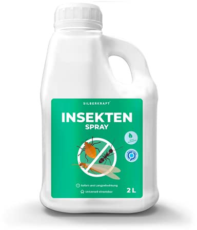 Silberkraft Universal Insektenspray 2 L - Spray gegen Ungeziefer und Insekten aller Art - Ungezieferspray - riecht angenehm nach Zitrone - Sofort- und Langzeitwirkung