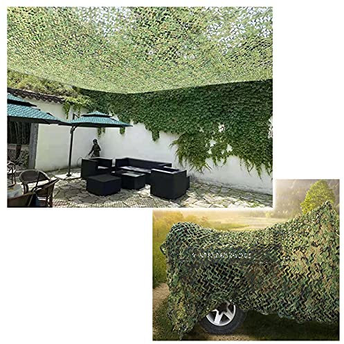 Suwooy Green Camouflage Netting, Garden Pergola Roof Shading Net, Outdoor Camouflage Net for Military Hunting Shooting, Uv Protection, Car Cover Camo Net 2m 3m 4m 5m 6m,Jungle-3x3m(9.8 * 9.8ft)