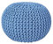 EXQUIZIT HOME Gestrickter runder Sitzhocker, Fußhocker, Ottomane, groß, 100 % Baumwolle, grob, marokkanisch, 50 cm, Königsblau