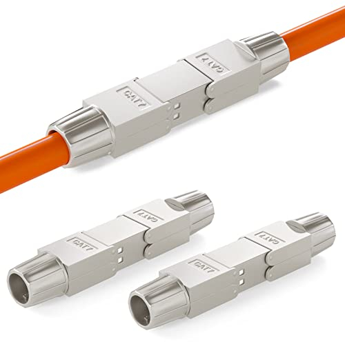 HB-DIGITAL 3x CAT 7 LSA werkzeugloser Netzwerkkabel Verbinder CAT 7 STP feldkonfektionierbare Kupplung Adapter Verlängerung für LAN Verlegekabel Ethernet Installationskabel