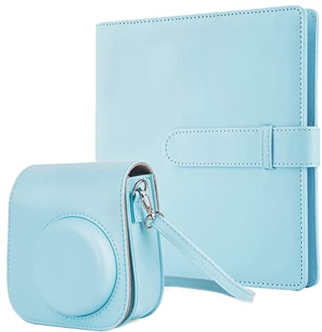 Mini álbum de Fotos con 256 Bolsillos Compatible con Fujifilm Instax Mini Instant Film Funda para cámara instantánea Compatible con Instax Mini 11 (Azul)