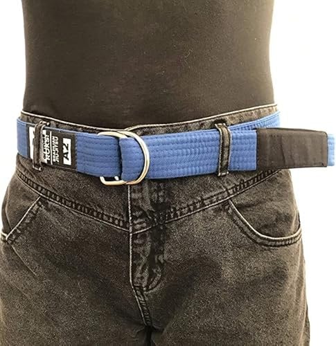 Gi Store Rocks! BJJ Blue Street Belt, Casual Brazilian Jiu Jitsu Belt with Black Rank Bar for Stripes (Blue Color) (Size A4, XL)