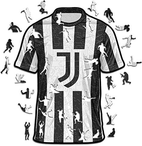 Iconic Puzzles, Juventus Jersey, offizielles Produkt, Holzpuzzle für Erwachsene und Kinder, 100% nachhaltiges Holz, Größe S, 150 Stück