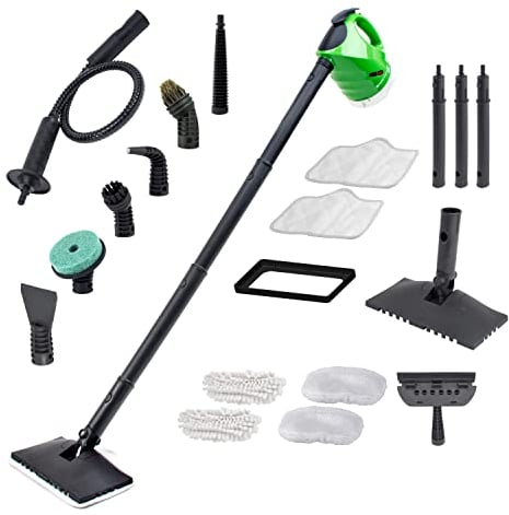H2O Outdoor & Garden Handheld Steam Cleaner for Patios, Floors, Upholstery, Decking & Carpet Cleaner Machine - Spot Cleaning, Clothes Steamer, Mould & Black Spot Remover for Patio