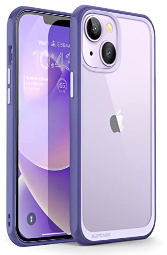 SupCase Slim Case for iPhone 14 / iPhone 13 (6.1 Inch) Case Premium Mobile Phone Case Transparent Protective Thin Back Cover [Unicorn Beetle Style] 2022 Edition (Purple)
