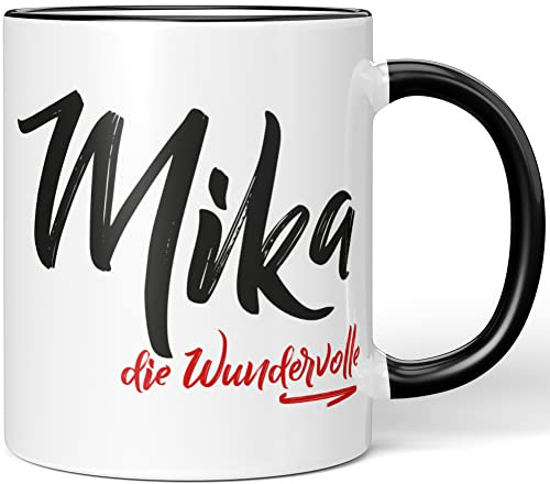 JUNIWORDS Tasse, Mika, die Wundervolle, Schwarz (5271604)