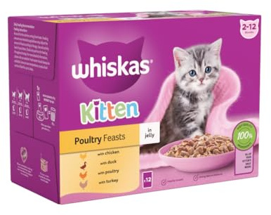 Whiskas Kitten Poultry Feasts in Jelly 12 x 85g (1.02kg)