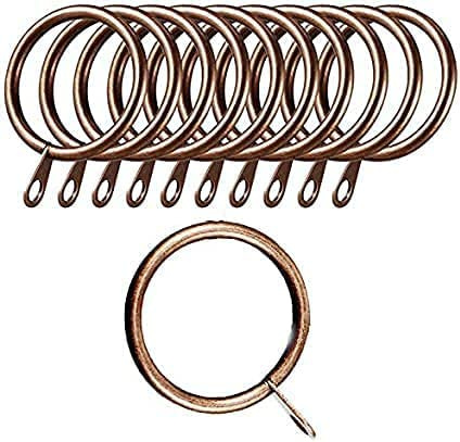 Copper Curtain Rings 40mm Strong Metal Curtain Hanging Rings Curtain Pole Ring with Sliding Eyelet Rings for Curtains and Rods Curtain Eyelet Rings Pack of 12