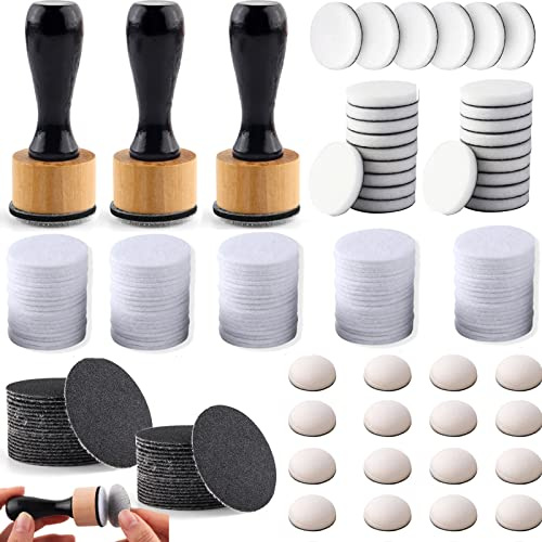 Set di 129 mini strumenti per la miscelazione dell'inchiostro, include 3mini strumenti per la miscelazione dell'inchiostro e 86 cuscinetti in schiuma di ricambio per disegnare,40 dischi abrasivi
