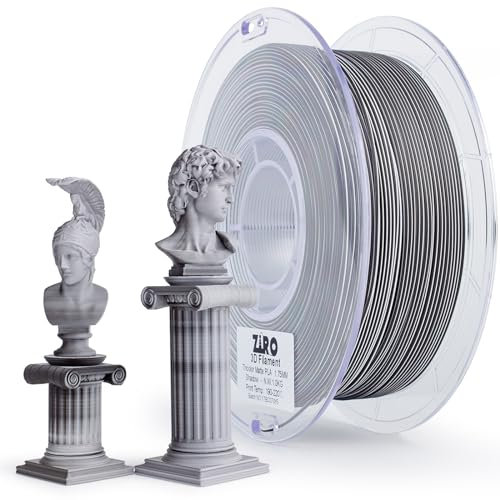 ZIRO Matt Dreifarbiges 3D Drucker Filament, Multicolor Co-Extrusion Matte PLA Filament 1.75mm 1kg, Matte Oberfläche, Kompatibel mit FDM 3D-Druckern, Schatten