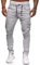Cassiecy Cargohose Herren Slim Fit Casual Jogger Chino Cargo Hosen Stretch Jogginghose Sporthose Freizeithose mit 6 Taschen (XL, Hellgrau)