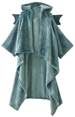 Vertbaudet Kinder & Eltern Decke mit Ärmeln Aqua/Drache Teenager/Erwachsene