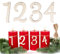 BETESSIN Adventskranz Zahlen 1-4 Holz Adventszahlen 1 2 3 4 für Kerzen Kleine Holzzahlen Kerzenhalter Kerzen Anhänger Adventskranz Deko Holzanhänger Weihnachten Adventskalender Kerzen Zahlen Advent