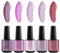 SHAYENNE UV Gel Nagellack 5 Lila Violett Glitzer Töne je 15 ml für UV LED Lampe | MADE in GERMANY Gesamt 75 ml | Gel Nail Polish for Lamp | Nagel Lack Gellack Nagelgel Variant 6
