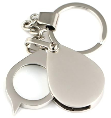 FKWKUW Lupe Schlüsselanhänger Mini Tragbare Faltbare 10x Handlupe Leselupe mit Schlüsselbund