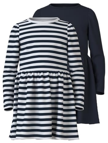 Name IT Mädchen Nmfvivia Ls Dress 2p Noos Nmfvivia Ls Dress 2P Noos (2er Pack)