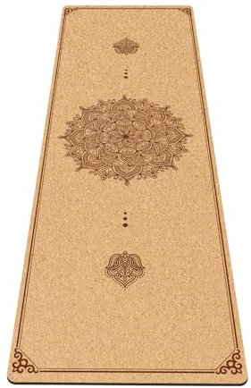 Fiita Premium Yogamatte Kork rutschfest: aus Naturkautschuk rutschfest & Kork, natürlich & nachhaltig, großzügige Maße (183x61x0,5cm), natürliche Yogamatte rutschfest Yoga Matte