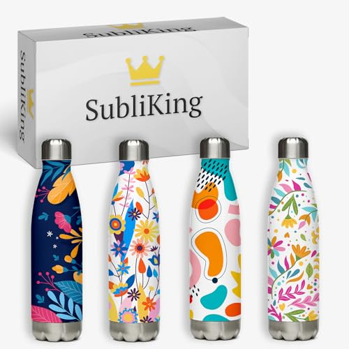 Subliking® Botellas térmicas de doble pared de acero inoxidable para sublimación, a prueba de fugas, botella térmica aislada para sublimación en blanco (750 ml), 4 unidades