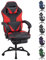 Play haha.Gaming chair Office chair Swivel chair Computer chair Work chair Desk chair Ergonomic Chair Racing chair Leather chair Video game chairs (Red,With footrest)
