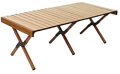 OTHZON Tische und Stühle, Camping-Klapptisch, tragbar, höhenverstellbar, Holztisch, Gartenmöbel, leicht, Picknick, Wandern, Schreibtisch, verstellbar (L)