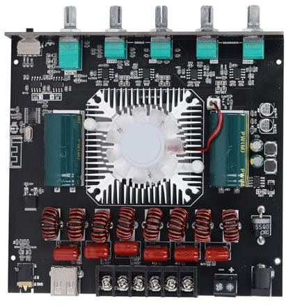 ZK AS21 Bluetooth-Leistungsverstärkerplatine, 2-Kanal-TPA3255-HiFi-Chip 220 W X 2 + 350 W Audio-Leistungsverstärkermodul, mit Höhen- und Bassregelung