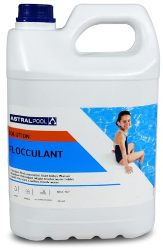 Astral Pool Flockmittel 5 l - Trübstoff Entfernung - Für Kristallklares Wasser - Vermeidet Wassertrübungen - Verbesserte Filtration - Pool & Whirlpool