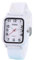 ALCENTIS Nouveauté Montre Femme rectangulaire Bracelet Silicone - Moderne Look très Tendance (Bracelet Blanc - Cadran Blanc)