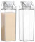 Genérico 2 Botellas Agua Cartón Leche, 500 Ml/1000 Ml, Botella Agua Repuesto Jugo Cuadrado Transparente, Botella Agua Reutilizable con Forma Cartón Leche, Botella Jugo
