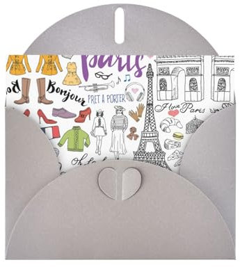 LimPac Paris Eiffelturm Glückwunschkarte für alle Anlässe Hochzeit Geburtstag Karte mit Umschlägen