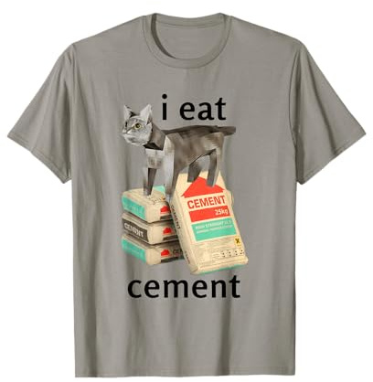 I Eat Cement Cat Shirt Kids Funny Dank Cat Meme T-Shirt