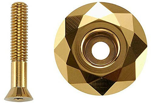 ZiYouao Directions VéLo 1-1/8Vis de Casque VTT Couvercle de Capuchon supérieur en Alliage d'aluminium vélos de Route de Montagne Bol vélo Tige Capuchon Accessoires de vélo(Gold)