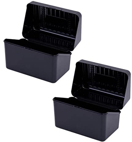 EXCEART 2pcs Desktop Karten Box Visitenkarten Ständer Visitenkarten Box Bilder Karten Schwarz