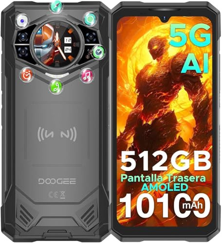 DOOGEE S200 X Movil Irrompible 5G, 32GB RAM+512GB ROM(2TB) DDR5, 10100mAh/33W, 6.72”FHD+120Hz Movil Todoterreno Android 14, 100MP+20MP Visión Nocturn Teléfono Movil Indestructible WIFI6/FACEID/NFC