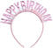 Molain Geburtstag Kronen Mädchen Stirnband, Geburtstag Haarreif für Mädchen, Rosa Happy Birthday Stirnbänder Kopfschmuck Prinzessin Tiara Zubehör für Frauen Mädchen Party Weihnachtsdekoration
