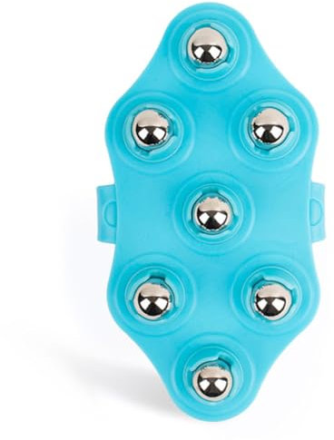 Massage Handschuh mit Kugeln, Massage Roller Massagehandschuhe Körper, Tragbarer Body Massager Massageroller, Metallrollerball Körpermassagegerät, 7x 360-Grad-Rollen